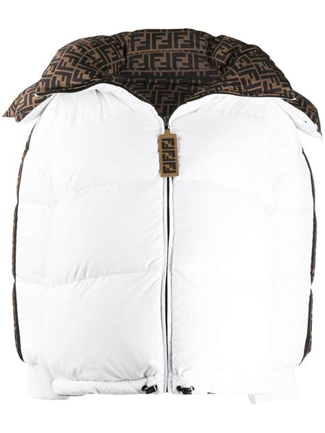 Fendi puffer jacket white